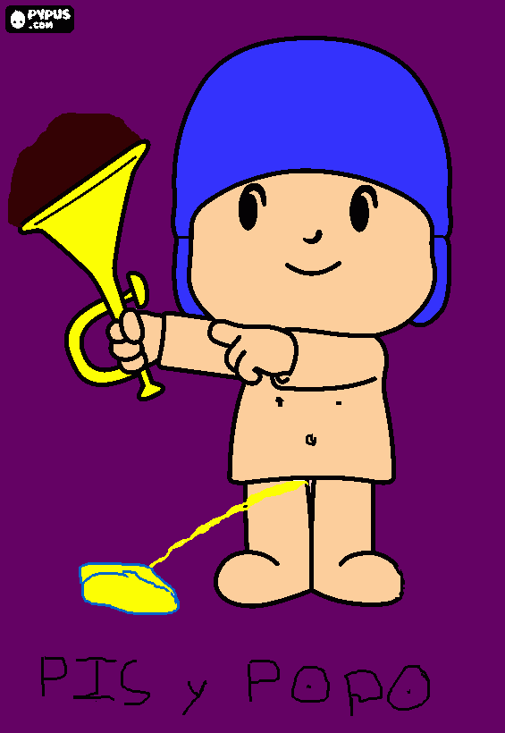 pocoyo hizo pop coloring page, printable pocoyo hizo pop