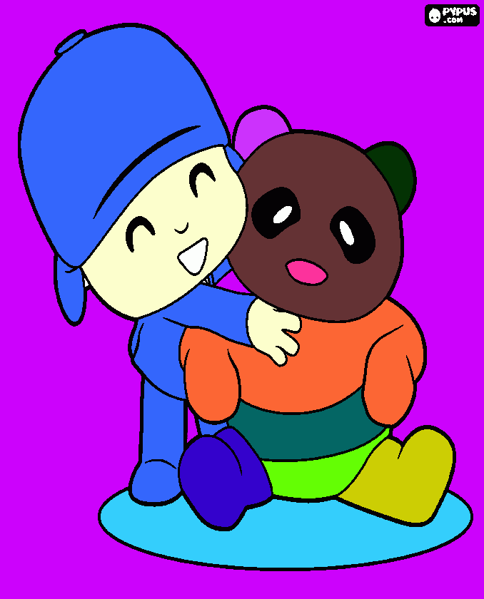 pocoyo n friends coloring page