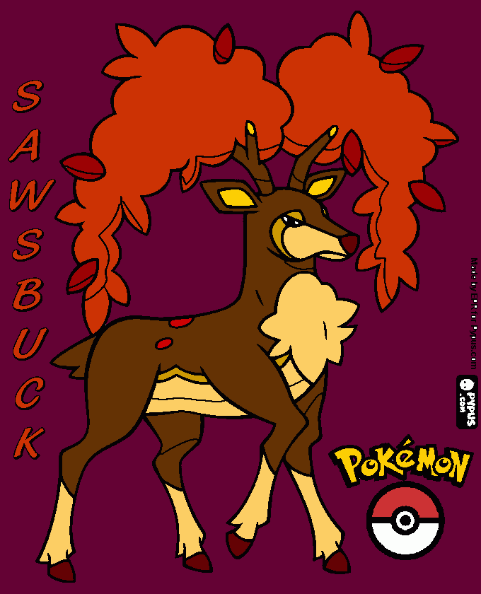 pokemon sawsbuck pictures coloring page