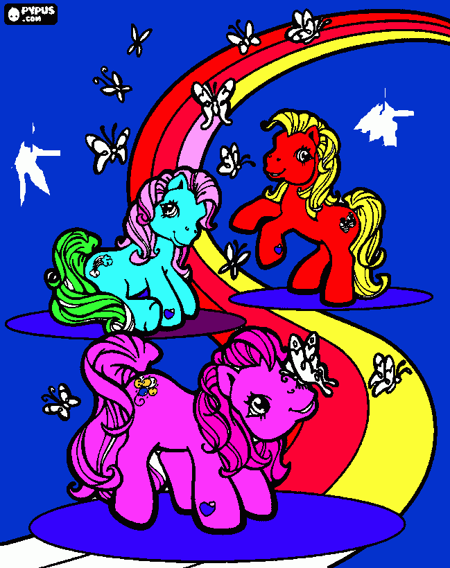 ponies for print coloring page