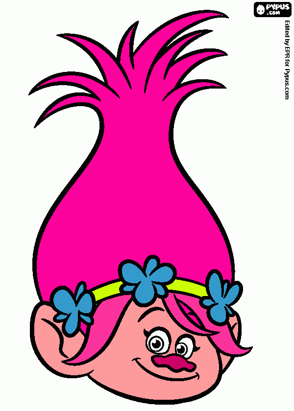 popopy troll coloring page