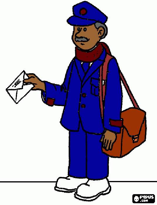 postman coloring page
