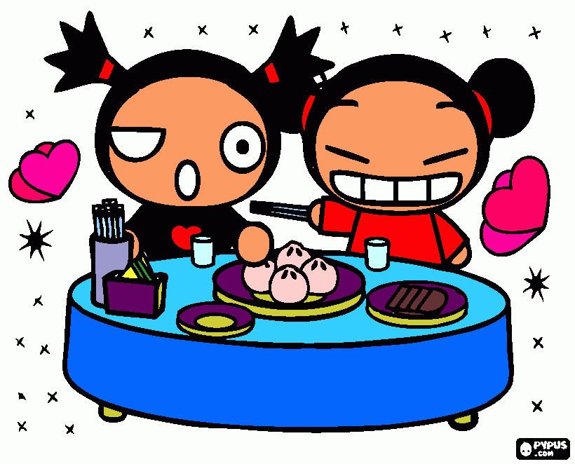 pucca coloring page, printable pucca