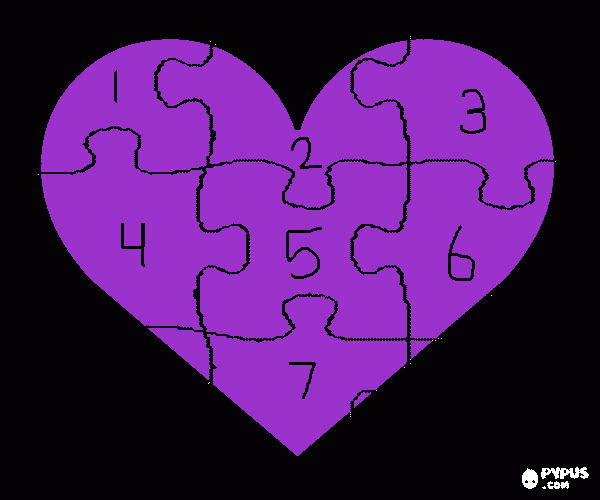  purple heart puzzle coloring page