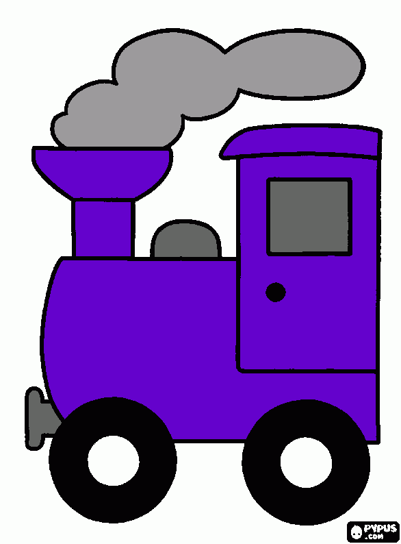 purple train coloring page