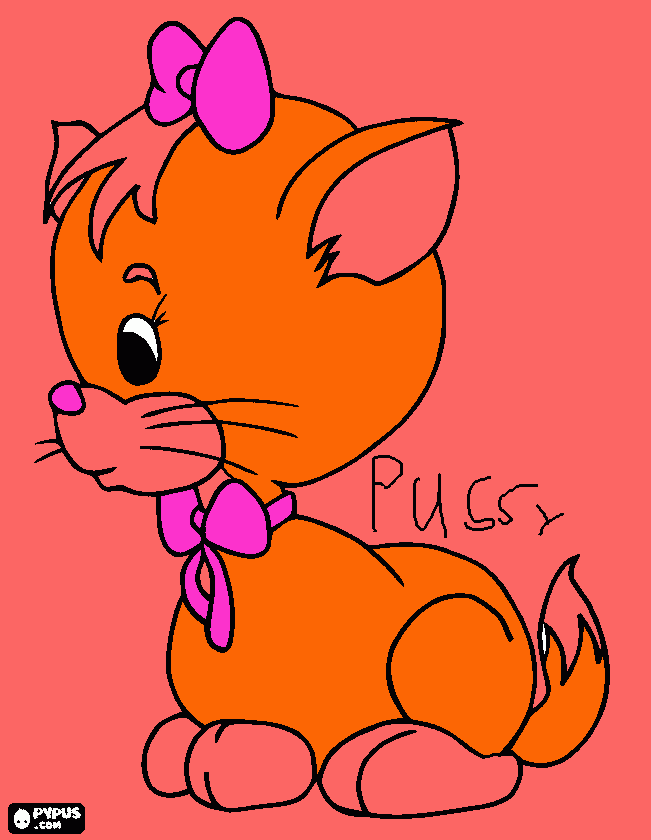 pussy the cat coloring page