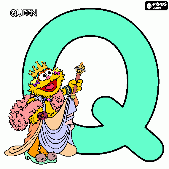 Q- queen zoe coloring page