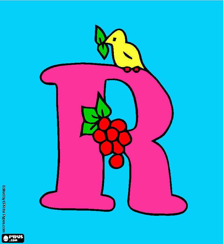 R is for Riyah coloring page