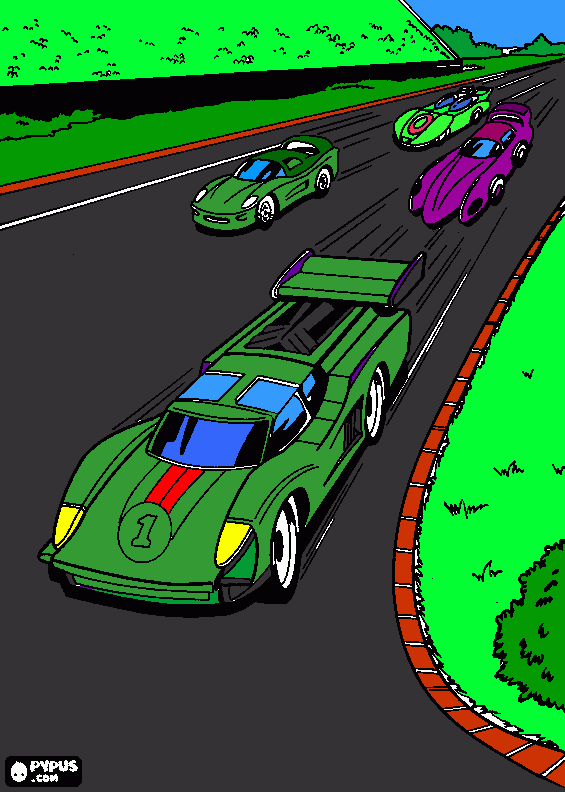 race track coloring page