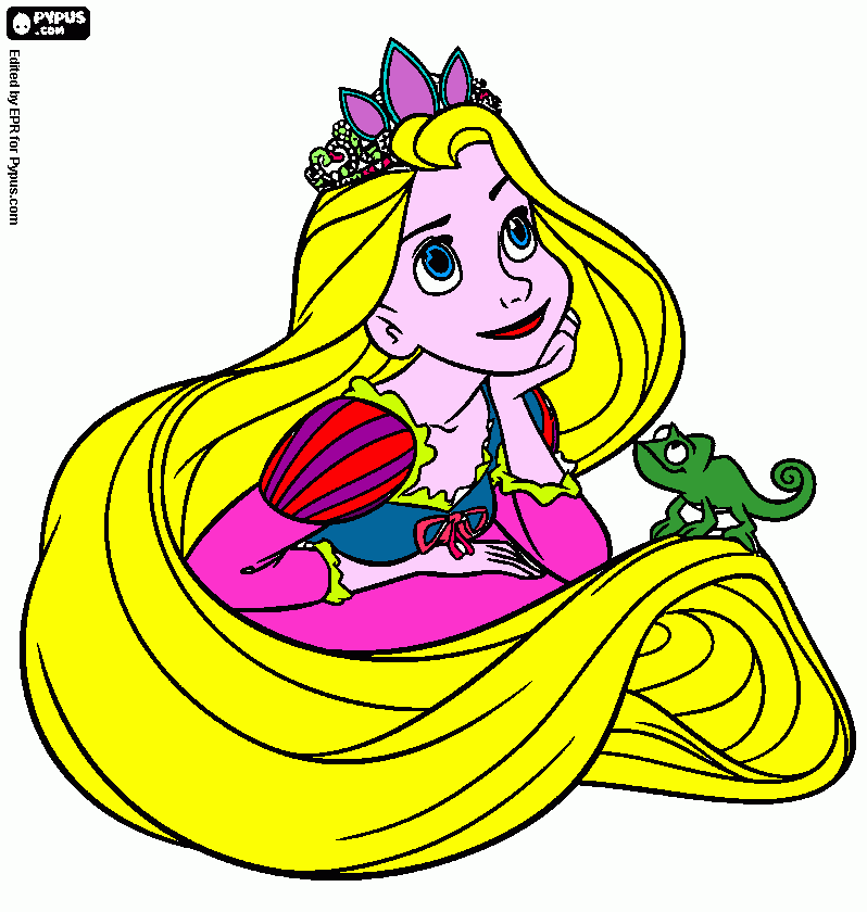 Rapunzel painting coloring page