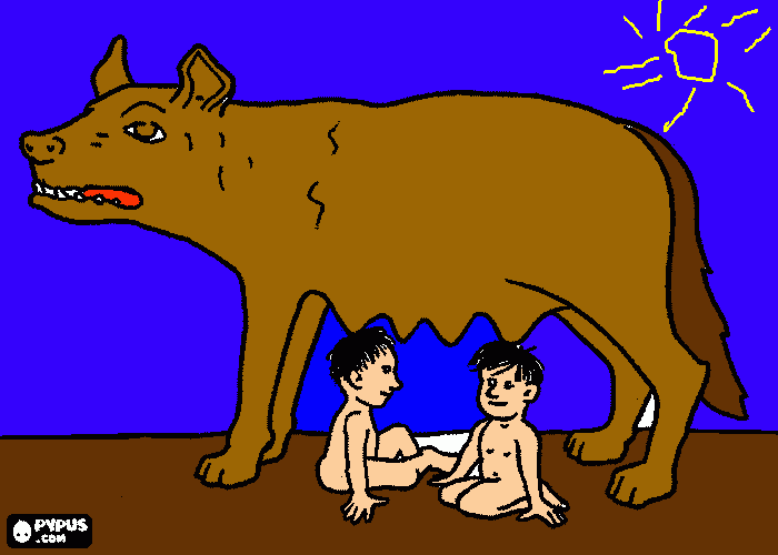 Remus and Romulus coloring page