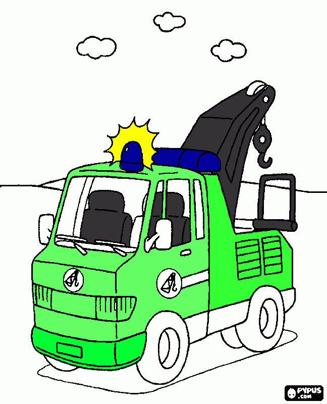 rescue truck coloring page