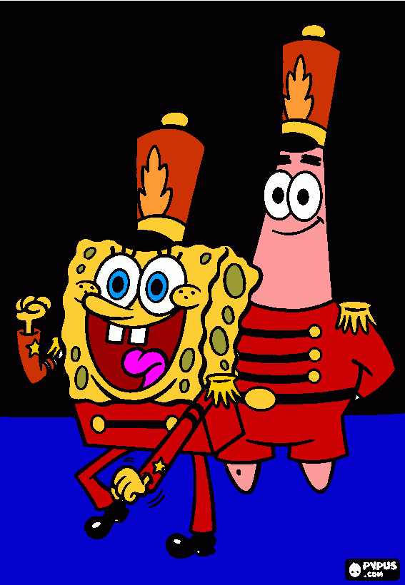 roking spongebob and patrick coloring page