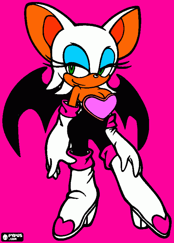 rouge the bat hiya kiri! coloring page