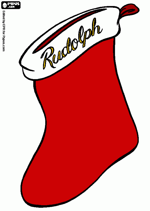 Rudolph Stocking  coloring page
