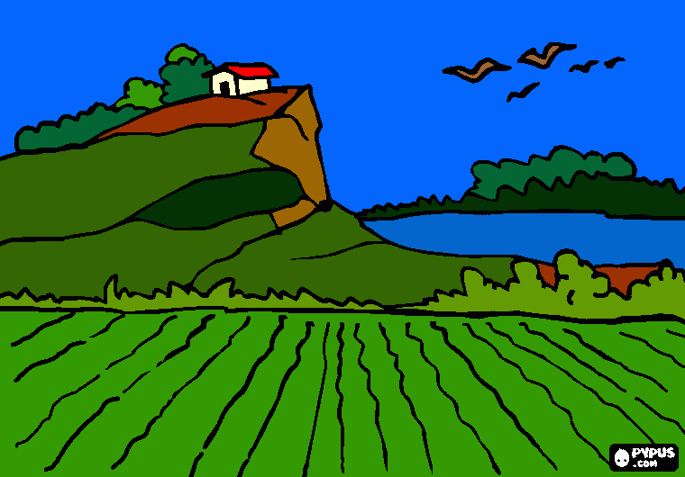 Rural Landscape coloring page