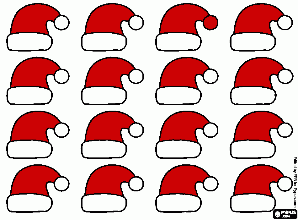 Santa Hats coloring page