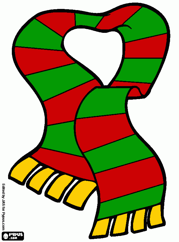 Santa Scarf coloring page