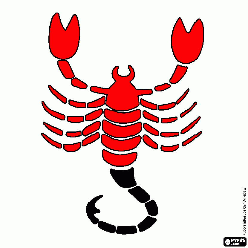 Scorpio. The scorpion. Eighth sign of the zodiac. coloring page