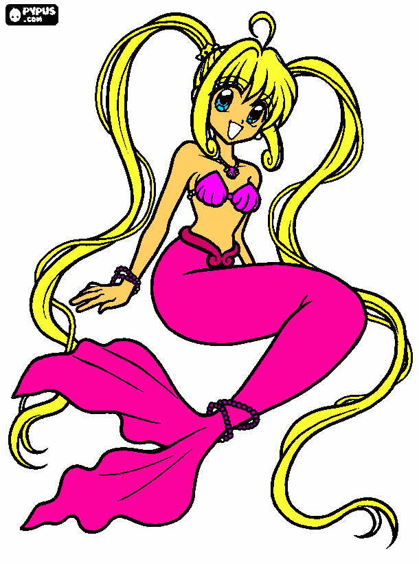 she is 1 of the mermaid melody girls coloring page
