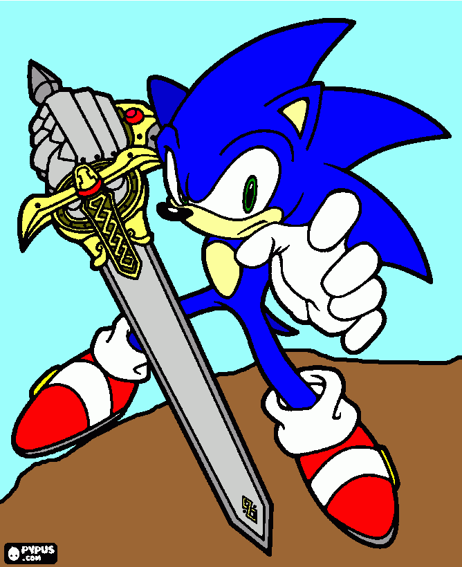  Sir Sonic and Caliburn coloring page