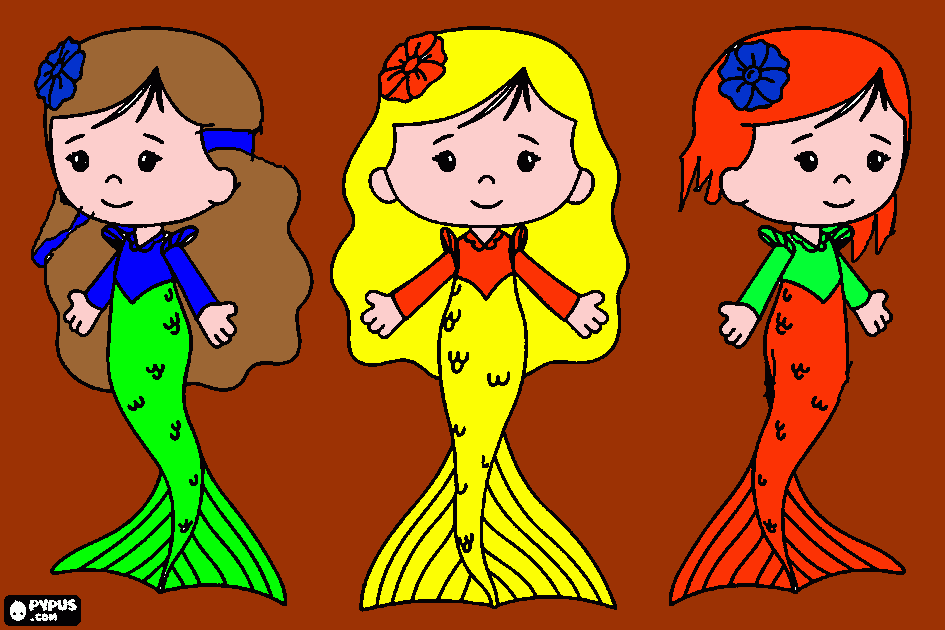 Sirenette coloring page