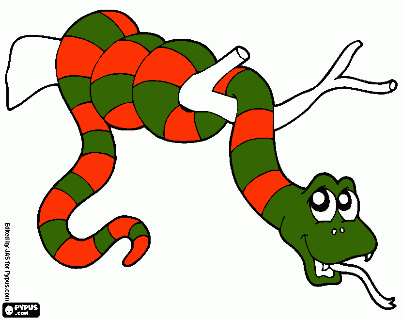 snake in the tree coloring page