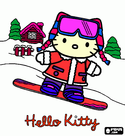 Snow board coloring page