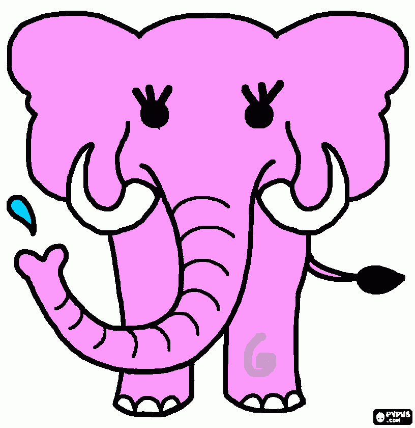 So Cute pink elephant coloring page