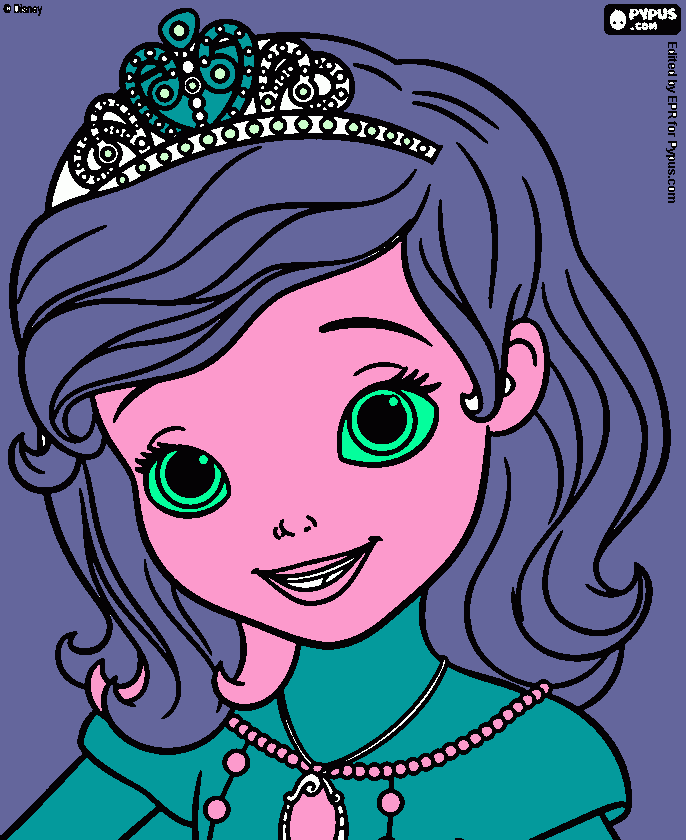 Sofia the first from Erica coloring page