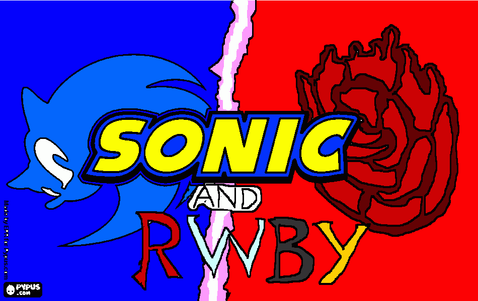 Sonic and RWBY coloring page