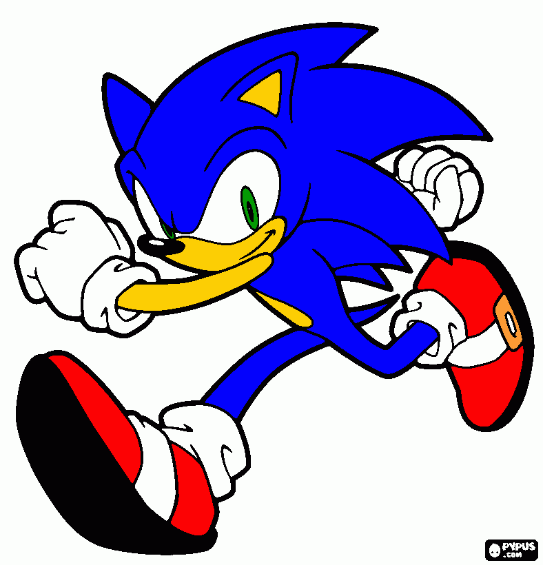 Sonic by my son coloring page