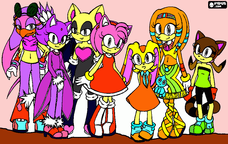 sonic giris coloring page