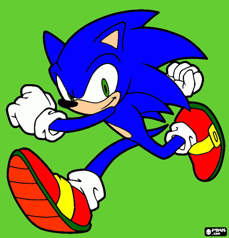 sonic the hedgechog coloring page