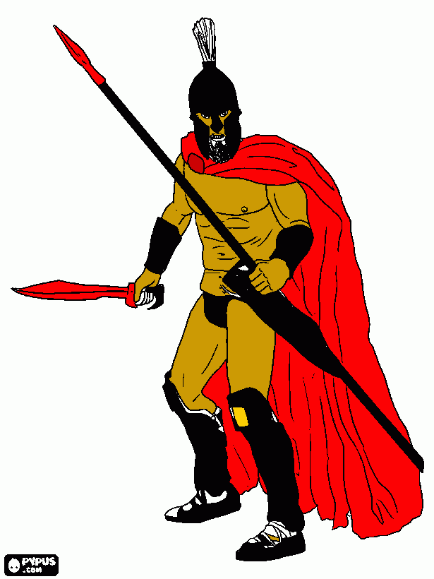 Spartan soldier coloring page