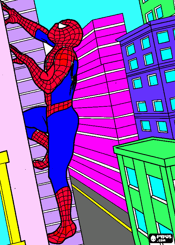 spiderman drawing coloring page