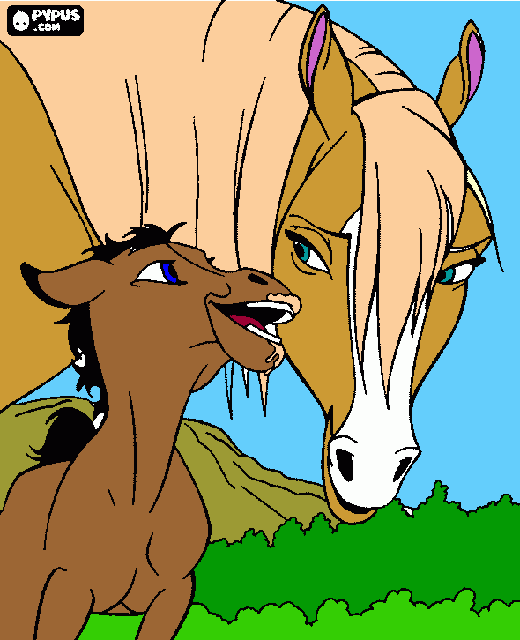 spirit and his mother my version coloring page