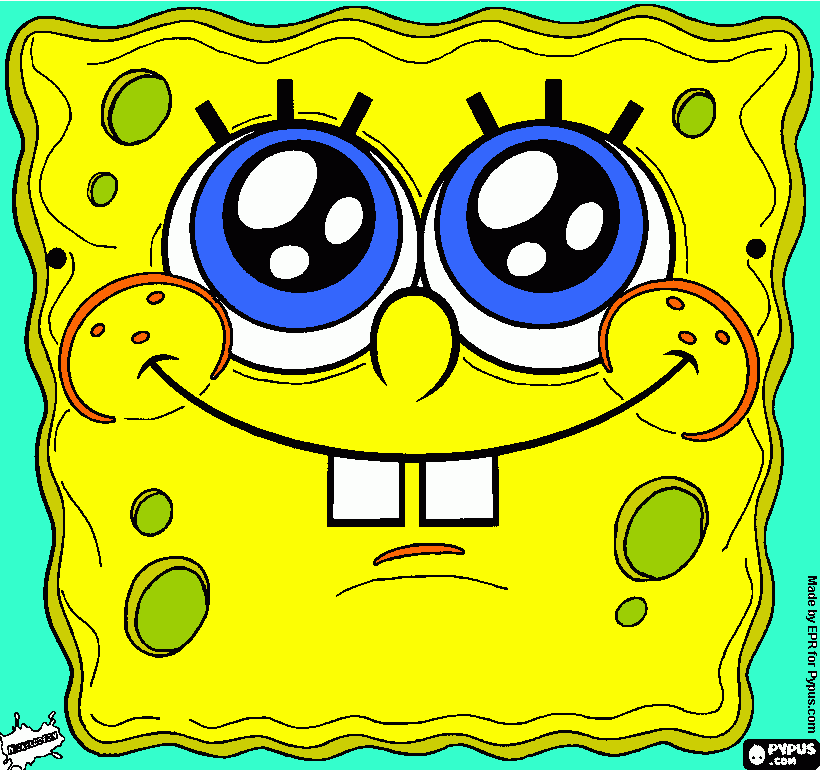 Spongebob smiling face coloring page