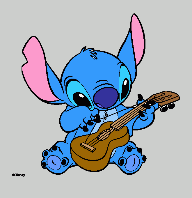 Stitch playing coloring page, printable Stitch playing