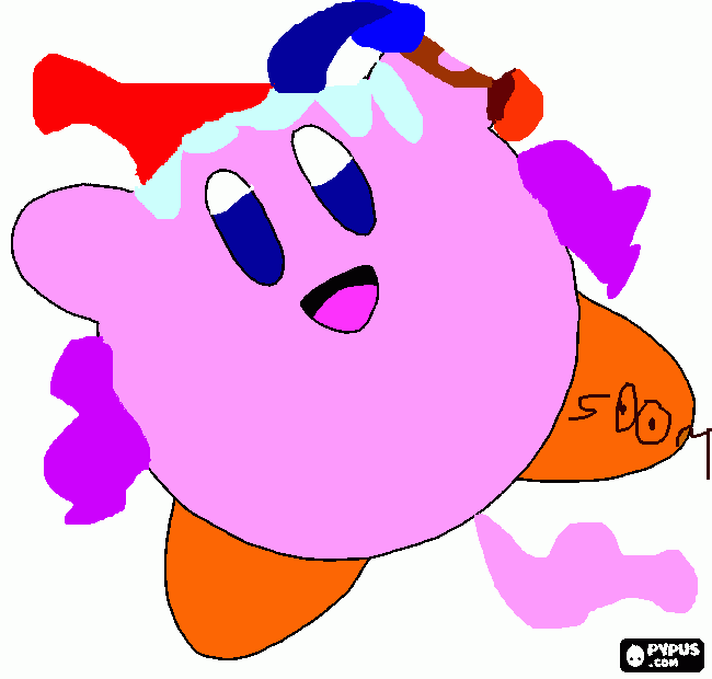 super duper mirror kirby coloring page