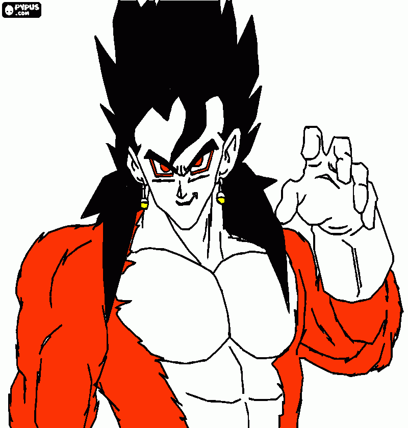 super saiyan 4 vegtio coloring page