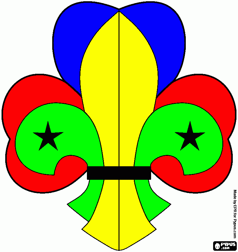 Symbol of Scouting. Fleur de lis coloring page