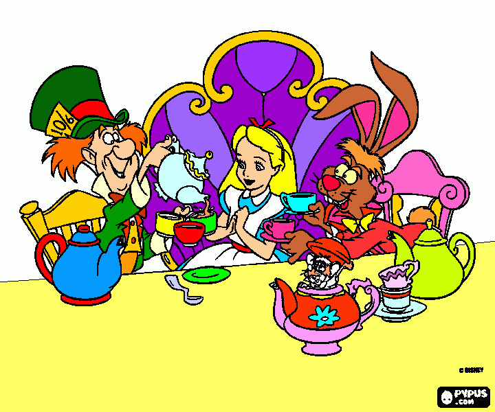 teaparty coloring page