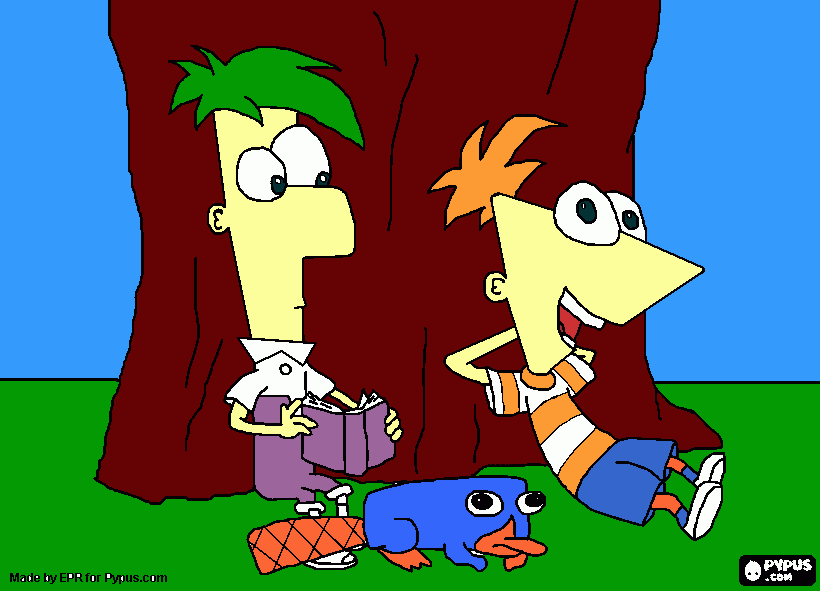 tegning phinneas og ferb coloring page