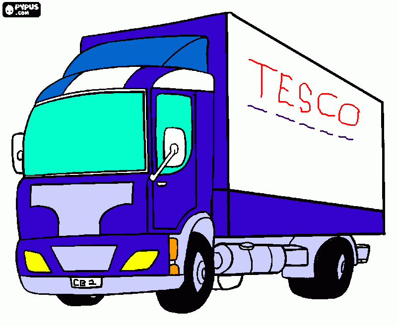 Tesco Lorry coloring page