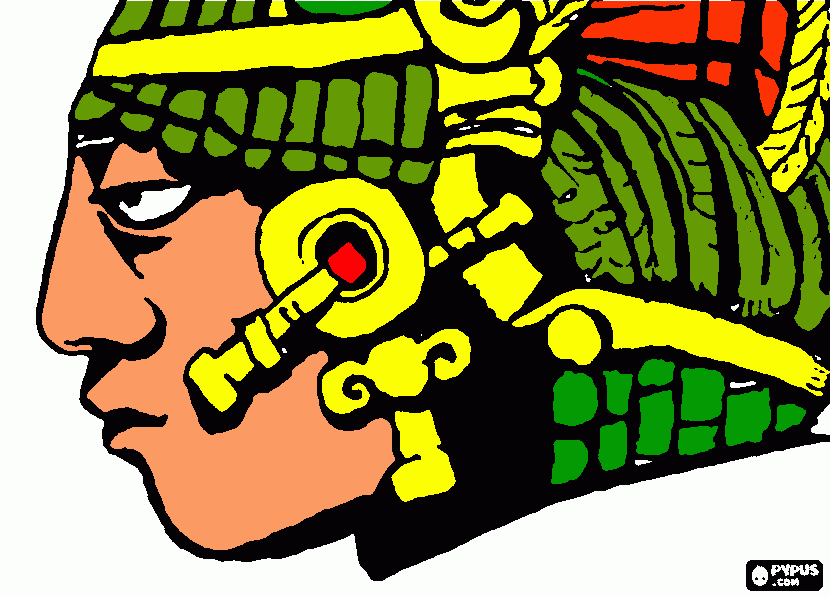 the aztec god coloring page