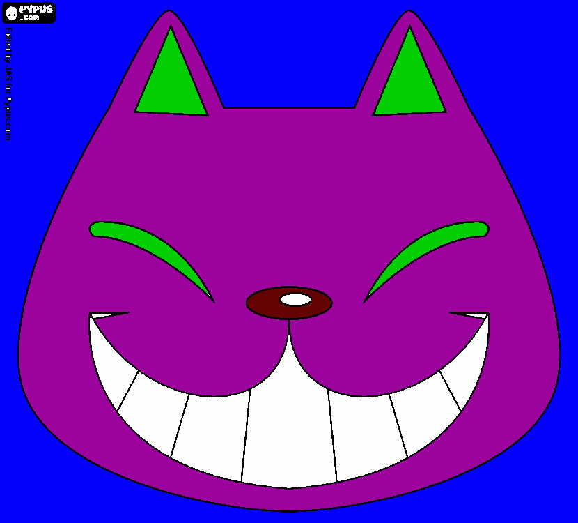 the head of the Cheshire Cat coloring page