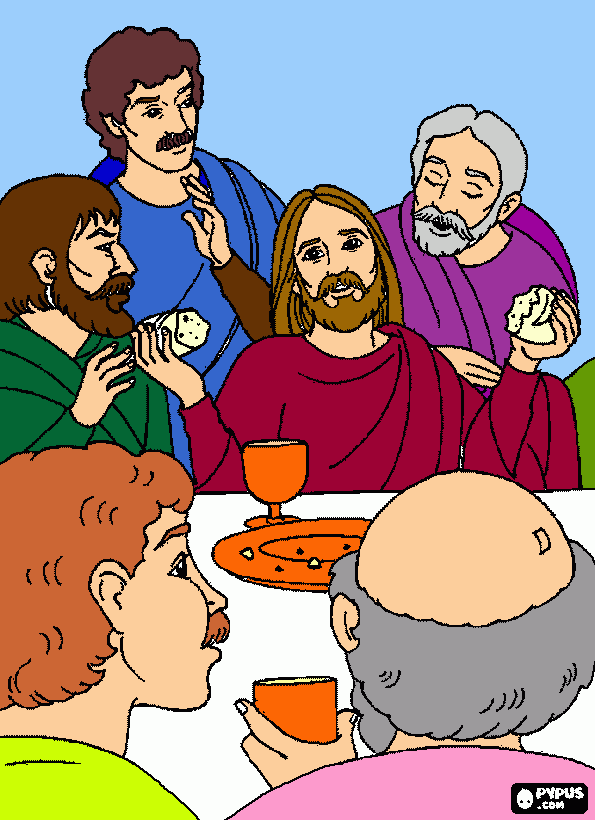 The Last Supper coloring page, printable The Last Supper