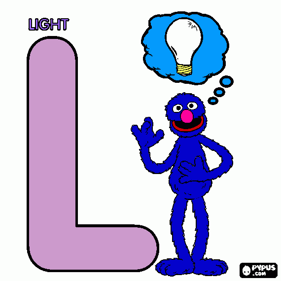 the letter L coloring page