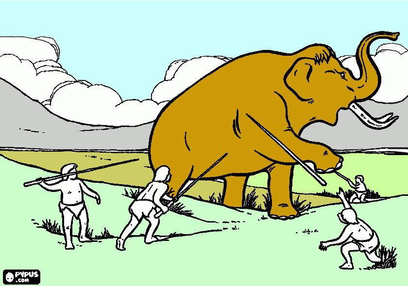 the mammoth hunters coloring page